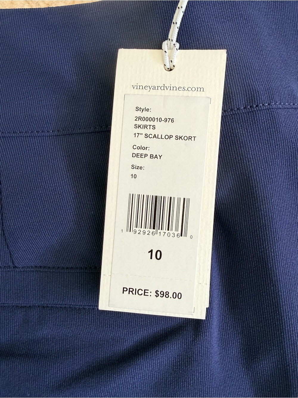 Vineyard Vines Navy Blue Scalloped Athletic Skort womens size 10 NEW WITH TAGS - Picture 7 of 12